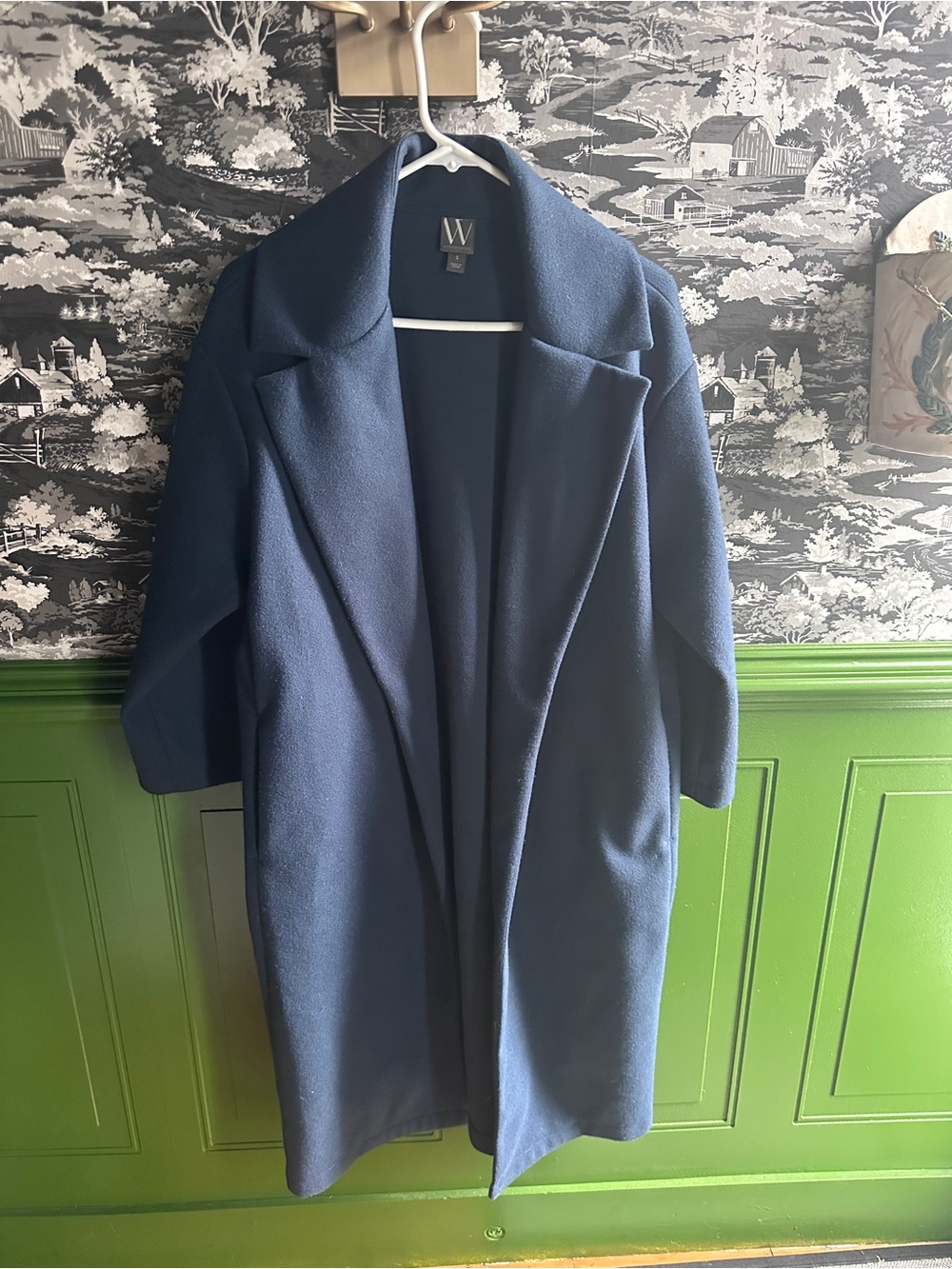 Navy mid length light weight coat